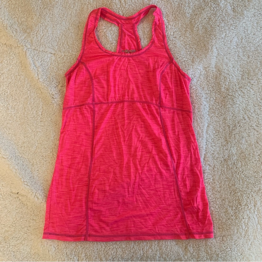 Women's Neon Pink Tennis Head Athletic Tank Top size XS Head